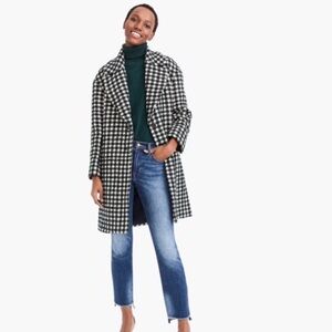 J.Crew Wool Blend gingham plaid lined topcoat Coat corpcore Size 0 acadamia